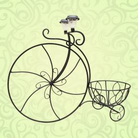 Подставка  велосипед садовый с фонарем 53-351